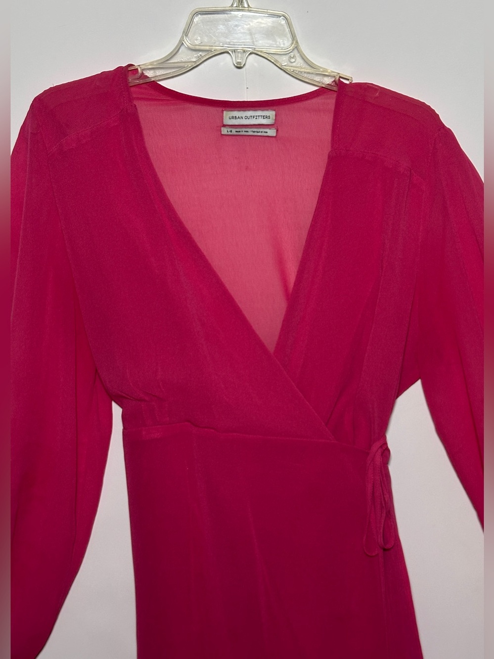 Urban Outfitters Women's Hot Pink Wrap Dress